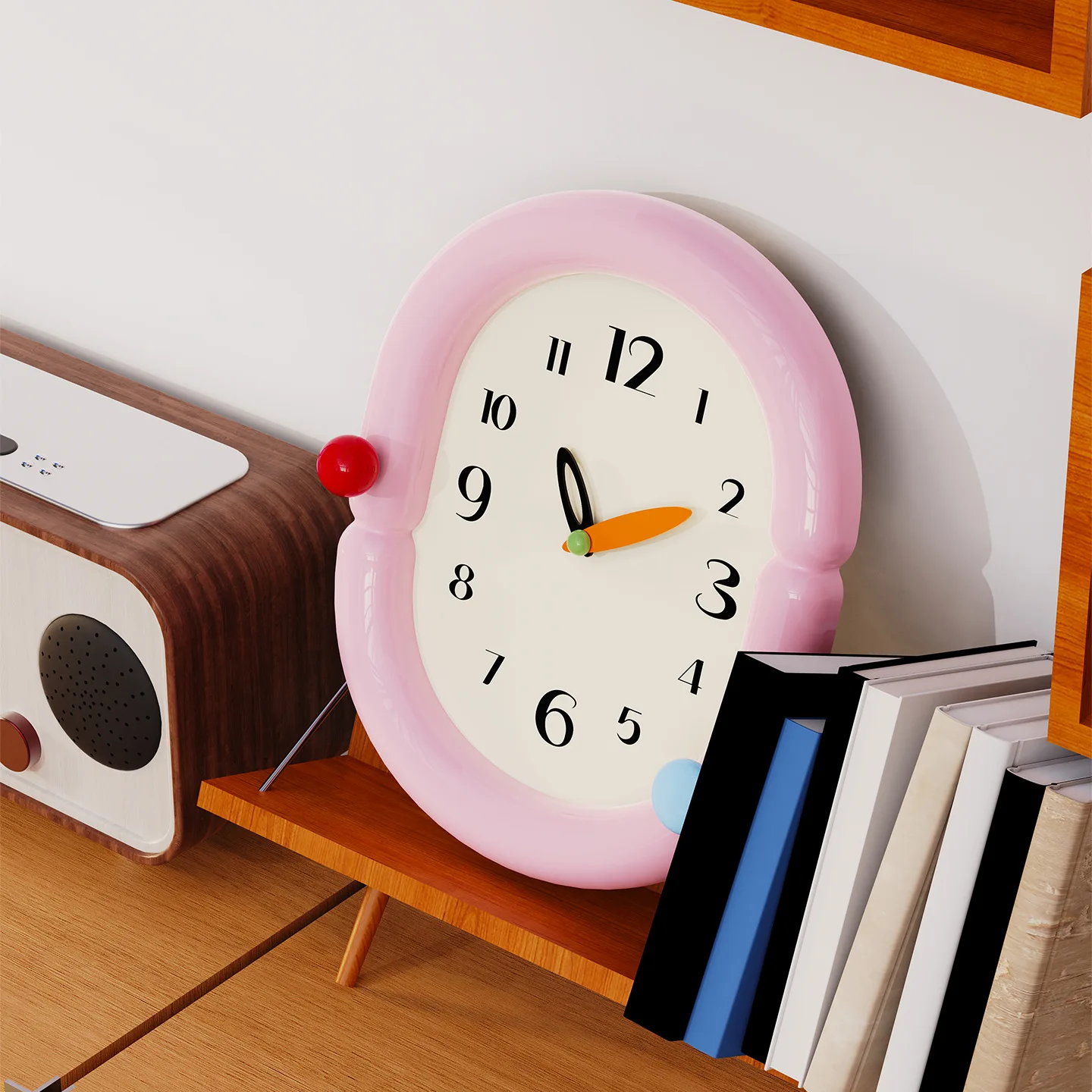 30x36cm Dopamine High Appearance Level Elliptical Digital Clock - Wall-mounted Desk Decoration Clock - Home Decoration Item