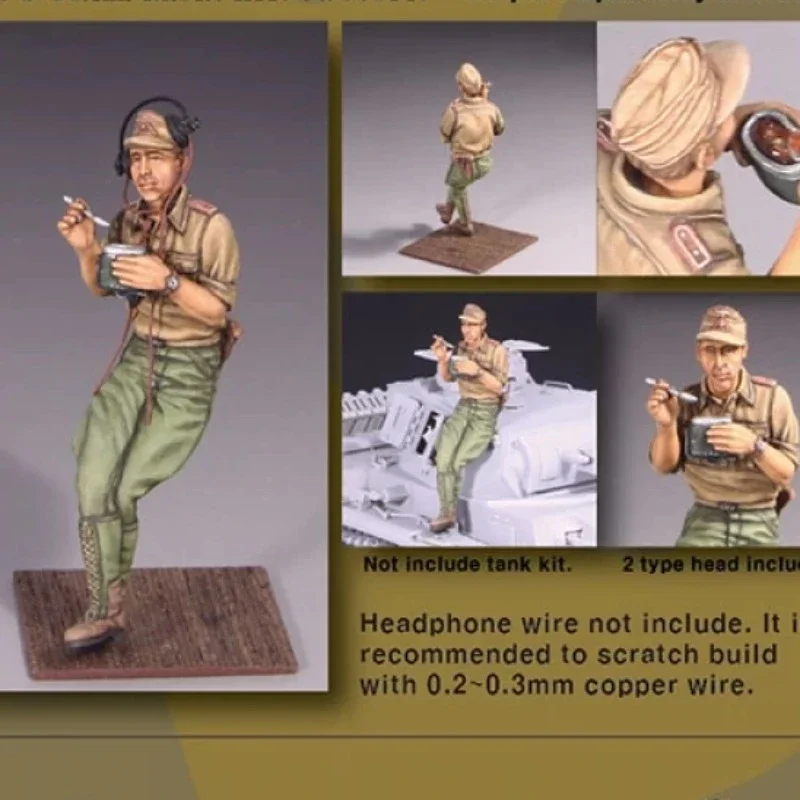 1/35 Scale Resin Figure Soldier Model Kit History Military Tank Crew in Dining Micro Scene Toys Unassembled and Unpainted 085X