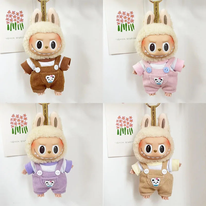 17cm Labubu Doll Clothes Hoodies Doll Accessories Cute Little Clothes Fashion Korea Kpop Exo Labubu Bib Suit ﻿DIY Girl Gift