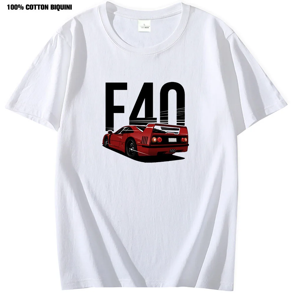 Jdm Culture T Shirt Men Cars Automotive F40 Car Graphic 100% Cotton T shirts Harajuku Anime Goth Clothe Short Sleeve