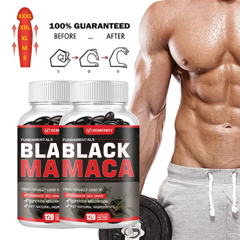 

Black Maca Capsules - Build Muscle Strength, Support Healthy Desire and Drive, Regulate Mood, and Increase Energy, Non-GMO