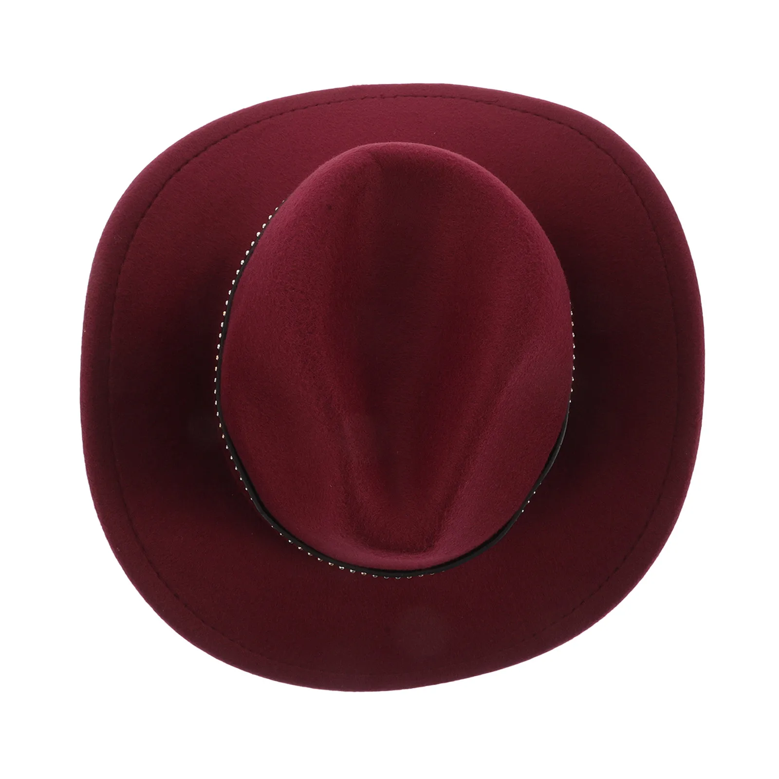 

Western Woolen Fedora Hats Felt Cowboy Hat for Men Women Black Wide Brim Jazz Style Winter Outfit Prop