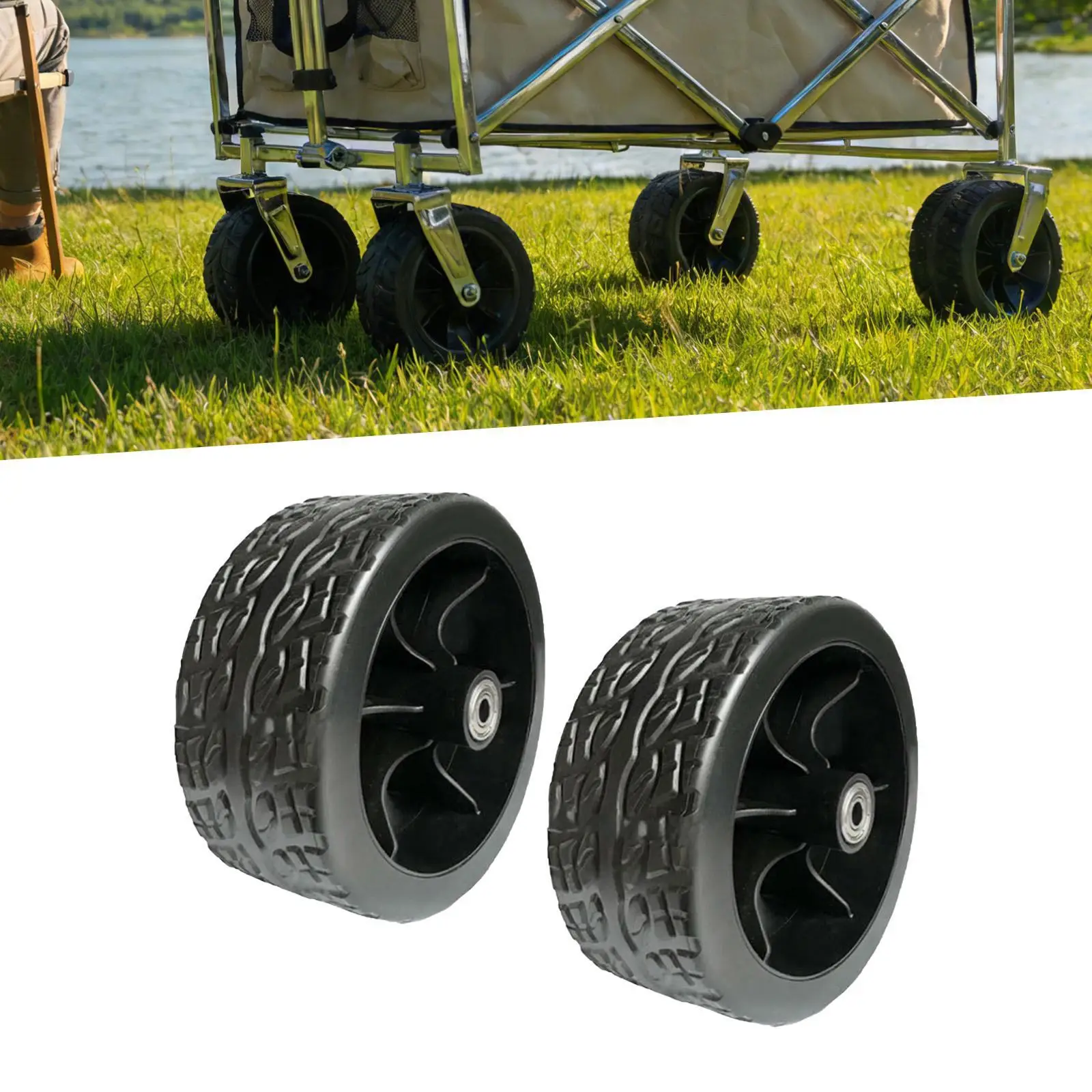 Universal Replacement Tire Foldable Wagon Wheel Nonslip Garden Cart Wheel for Camping Utility Carts and Trolleys