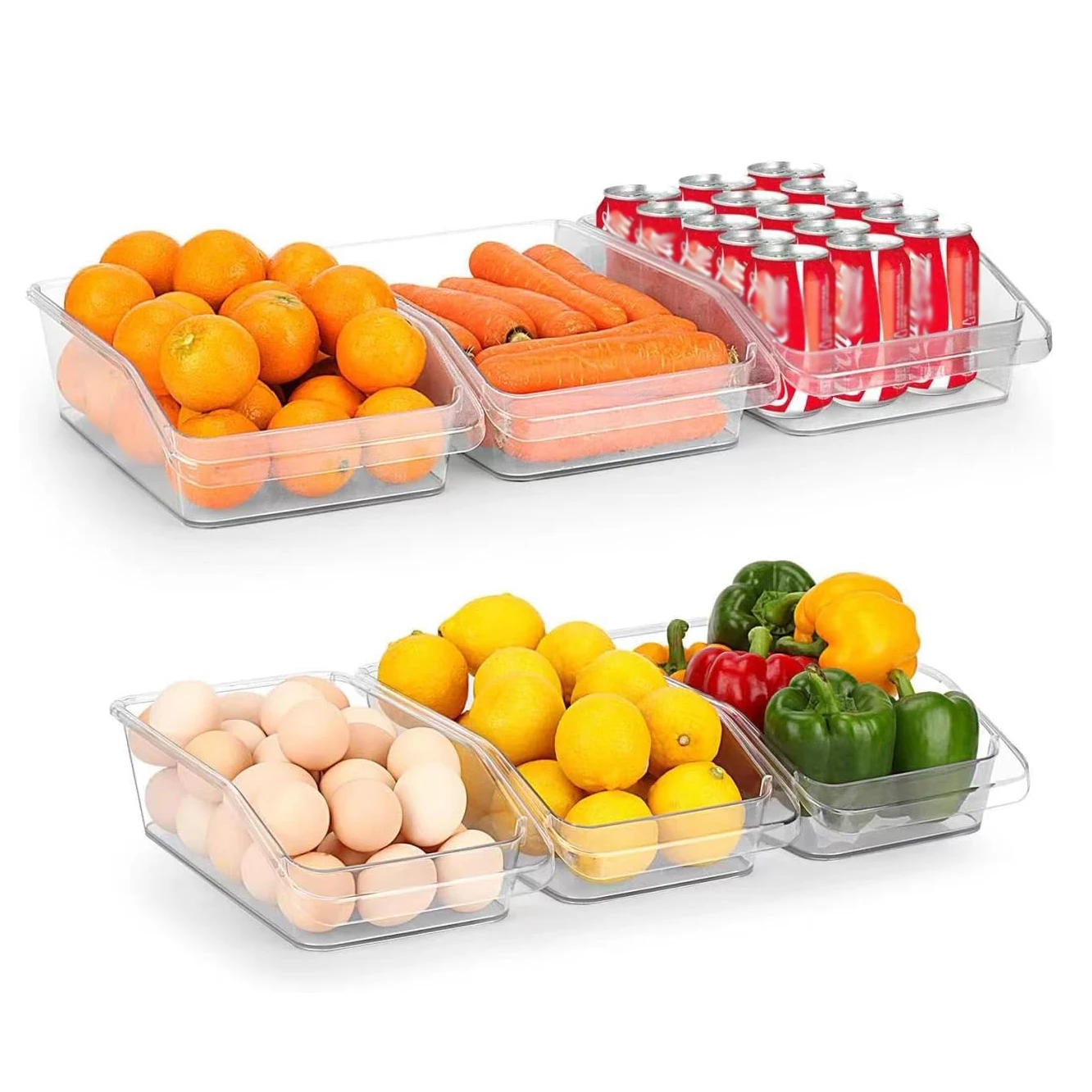 

Crisper Container Utility Box PET Transparent Refrigerator Storage Box Vegetables, Fruits, Snacks And Drinks Storage Box