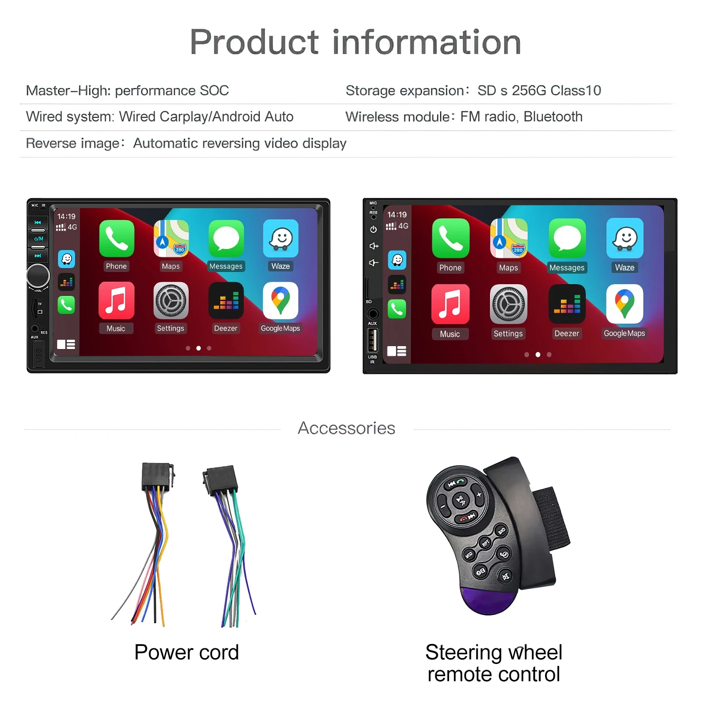 CAIXI 7 ''IPS 1 Din Carplay Android Auto MirrorLink راديو السيارة الوسائط المتعددة سيارة ستيريو استقبال 1Din Autoradio بلوتوث Headunit