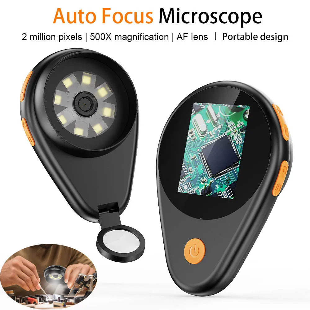 

Auto Focus Electronic Digital Microscope 500X Magnification 2MP Portable Mini Video Microscopio for PCB Jewelery Watch Research