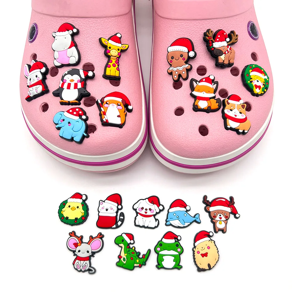 

MINISO 20Pcs Christmas Cartoon Shoe Charms PVC Accessories DIY Shoe Decoration Party Birthday Gifts