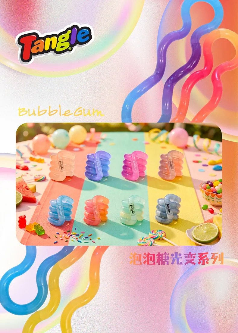 Tangle Original auf Lager Twist Bubble Gum/Texture Series Fossil Toys Stressabbau-Fidget-Toys ADHS-Achtungstrainingstools – Detail 4