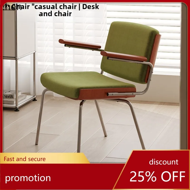 

HT Nordic Leisure Chair Vintage Lazy Comfortable Backrest Study Sofa Chair Balcony Single Chair