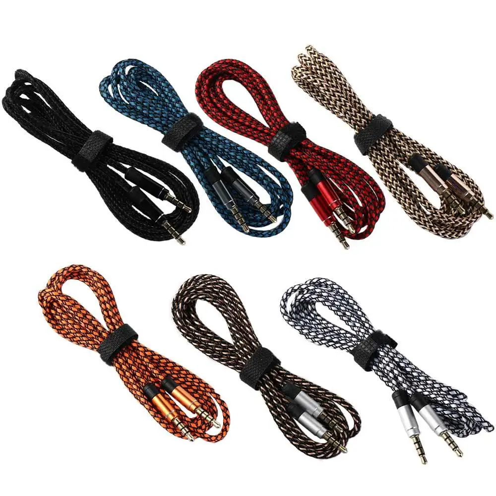 

Male To Male Nylon Braid Car Mounted Auxiliary Line Car AUX Cable 3.5mm Audio Cable Audio Adapter Cord Headphone Extension Cord