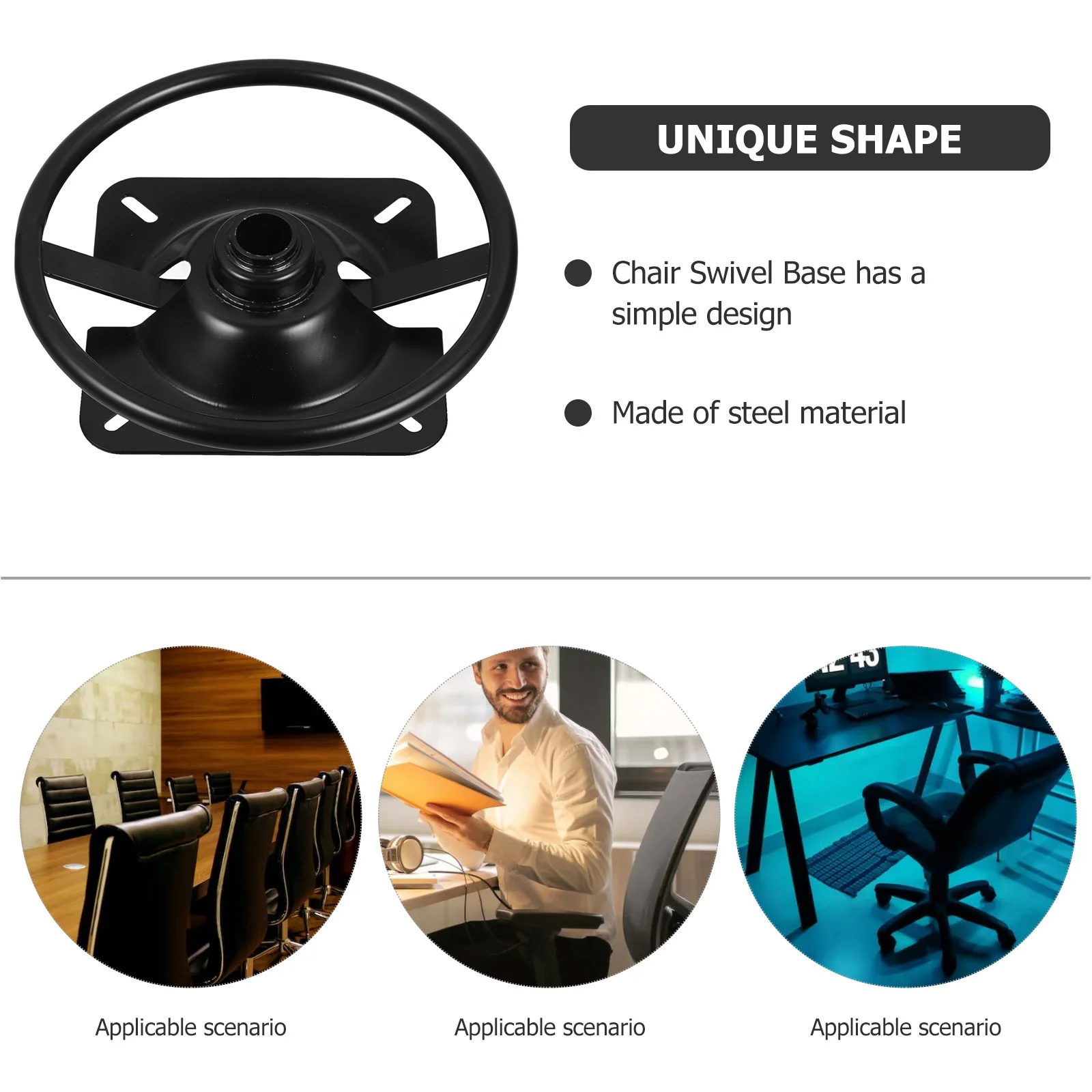 

Swivel Chair Base Replacement Heavy Duty Swivel Plate Furniture Repair Kit Rocker Chair Base with Universal Handle Tray