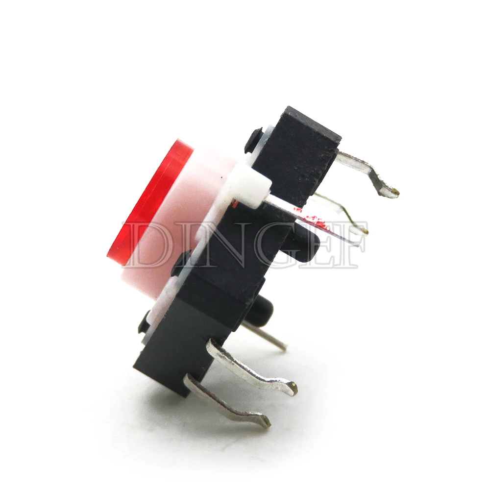 5PCS 12X12X7.3mm Tactile Push Button Switch Momentary Tact LED 5 Color 12*12*7.3mm 12*12*7.3 Red Green Blue Yellow White