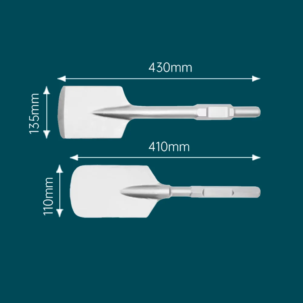 Heavy-Duty Professional Alloy Chisels - Durable Tools, Construction, Concrete, Compatible with Electric Hammers & 65A Breakers