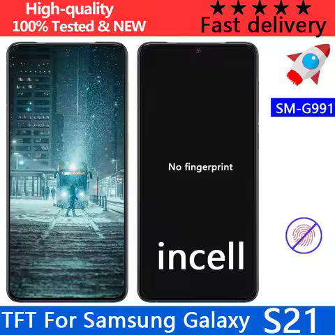 Screen for Samsung Galaxy S21 5G G991B G990F, Lcd Display 6.1'' With Frame Touch Screen Digitizer for Samsung Galaxy S21 incell