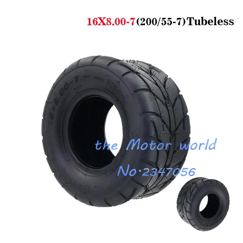 

16X8.00-7(200/55-70) Inch Tubeless Tyre Rubber Tire Anti-skid Rain Tires. Wear-resistant road Four-wheel Lawn Mower