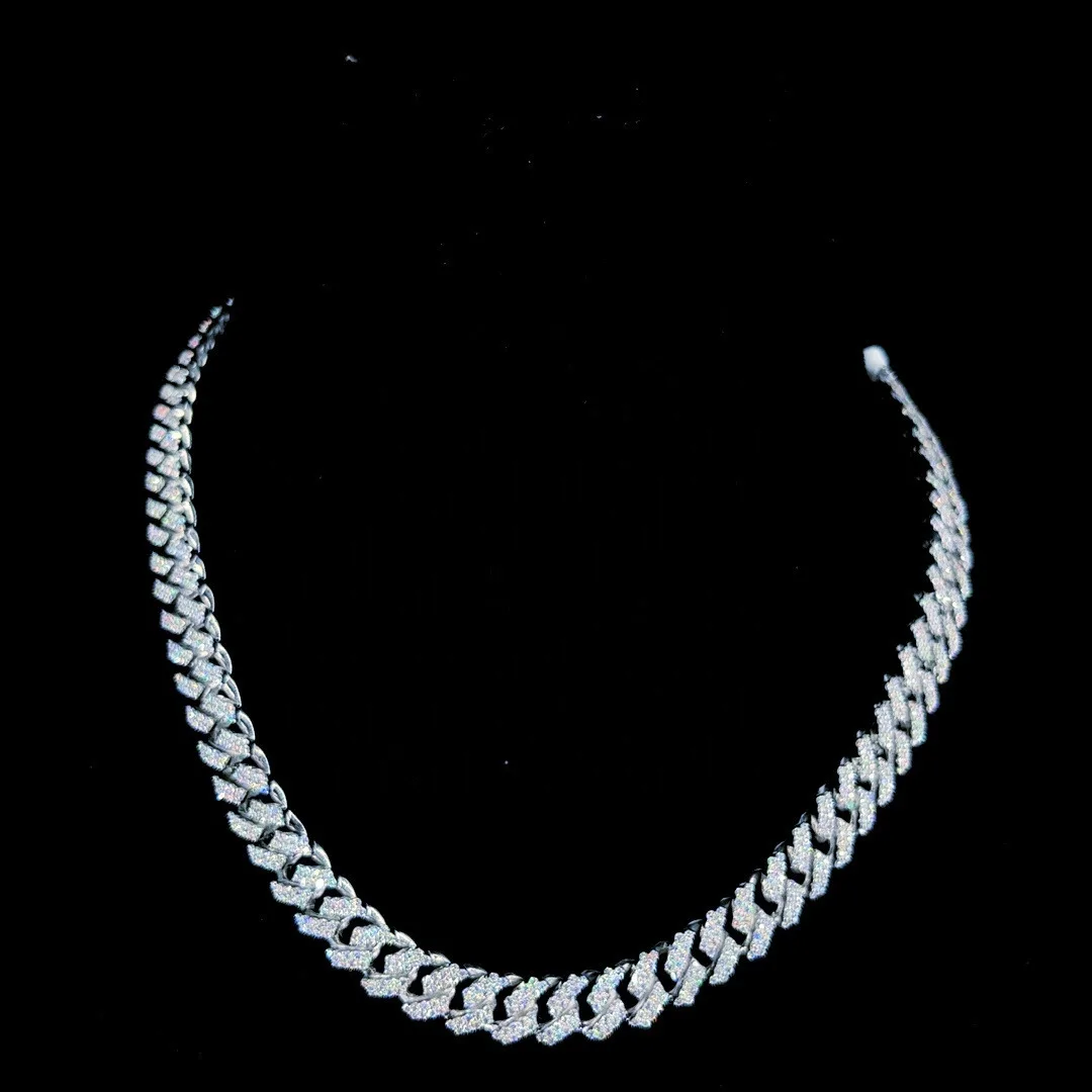 

Vvs Moissanite Diamond 925 Sterling Silver Iced Out Cuban Chain Hip Hop Jewelry Rapper Chain Pass Diamond Tester Chain