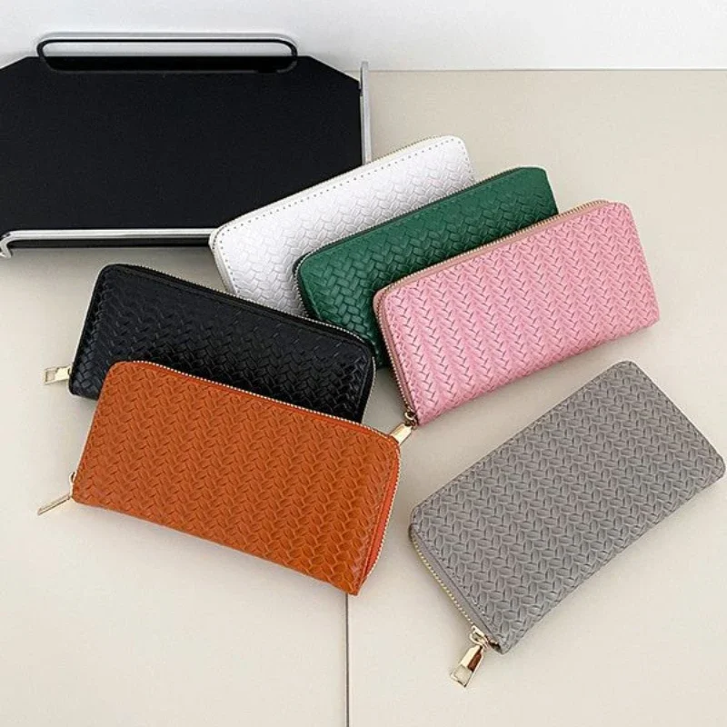 NEW  Long Wallets Women Zipper Purse and Wallet New Fashion PU Leather Ladies Dinner Mobile Phone Bags Card Package Black