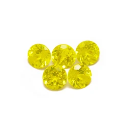 1Pcs Round Faceted Yellow Lumogarnet,Fluorescent YAG,Yttrium Aluminum Garnet,Loose Gemstone,UV Blacklight Dayglow 4110203