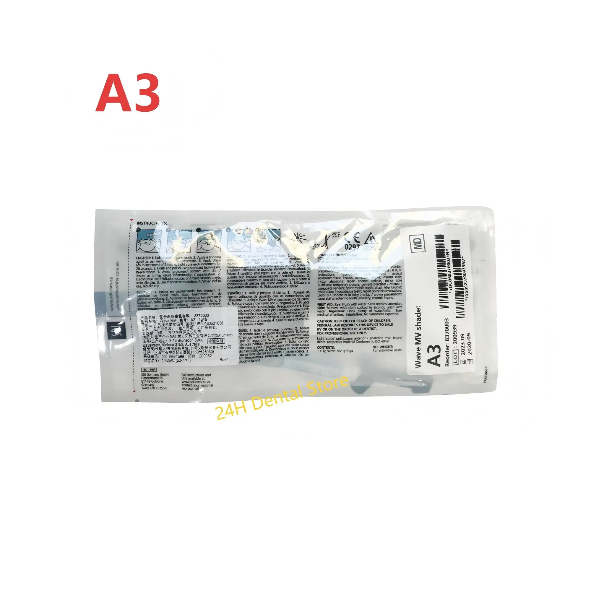 SDI Wave MV Flowable Resin Light Cure Composite Medium Viscosity Fluoride Releasing Dental Restoration Oral Filling Consumables