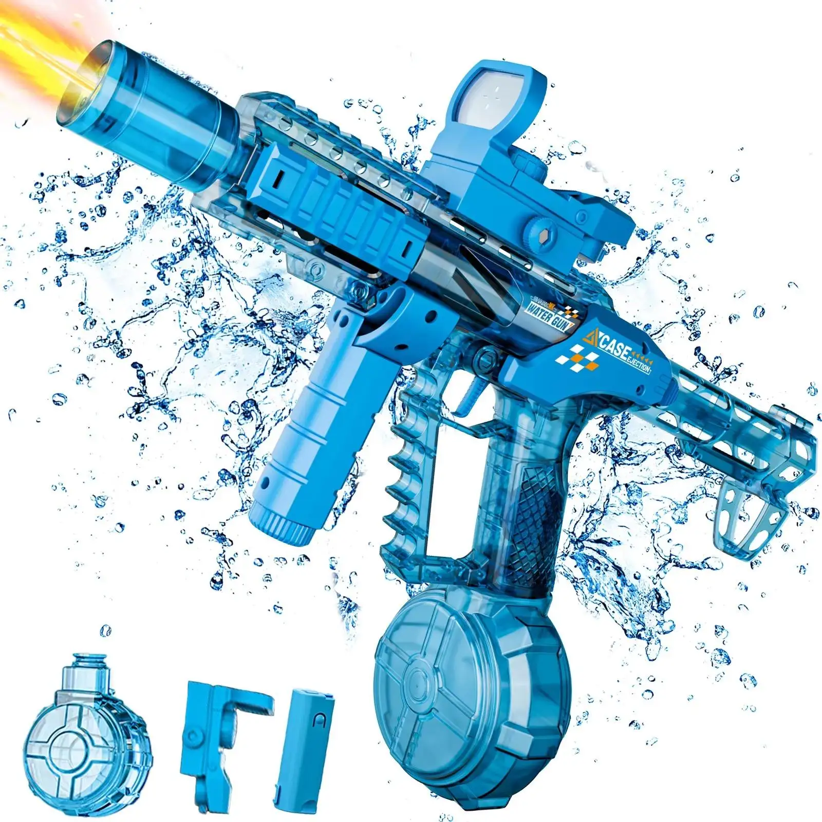 2026 Long Range Shooting Electric Water Gun Toys Automatic Fights Toy Sensor Muzzle Flame Squirt Gun Summer Beach Pool Party Toy