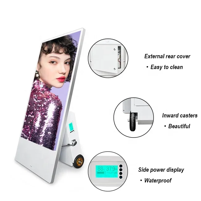 

IP65 Waterproof 43inch Outdoor Portable Moveable Advertising Player With Battery Powered Floor Stand Outdoor LCD Digital Screen