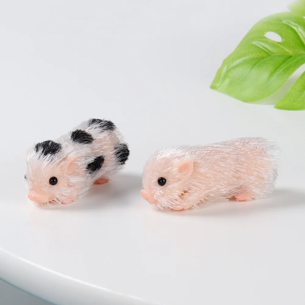 2.6inch Soft Cute Mini Realistic Animals Silicone Piglet  Lifelike Reborn Newborn Pig Doll Decompression Toy Christmas Gift