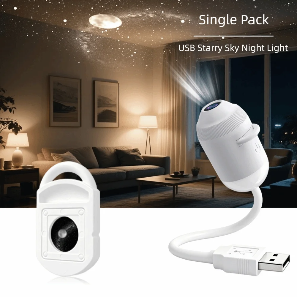 High-definition Galaxy Star Projector 360 Adjust Flexible Gooseneck Holographic Projector USB Powered 360° Rotate