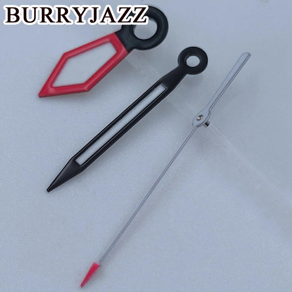 BURRYJAZZ NH35 NH36 NH38 7S26 7S36 4R35 4R36 Watch Hands Black Red White Hands Green Luminous