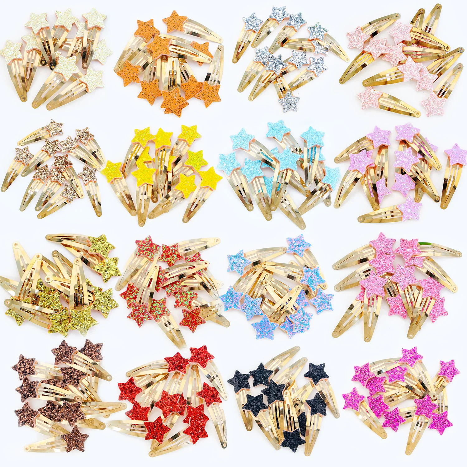 

40 шт., блестящие заколки BB из сплава с блестками для девочек, модные милые повседневные заколки для волос из сплава для детей, женские аксессуары для волос