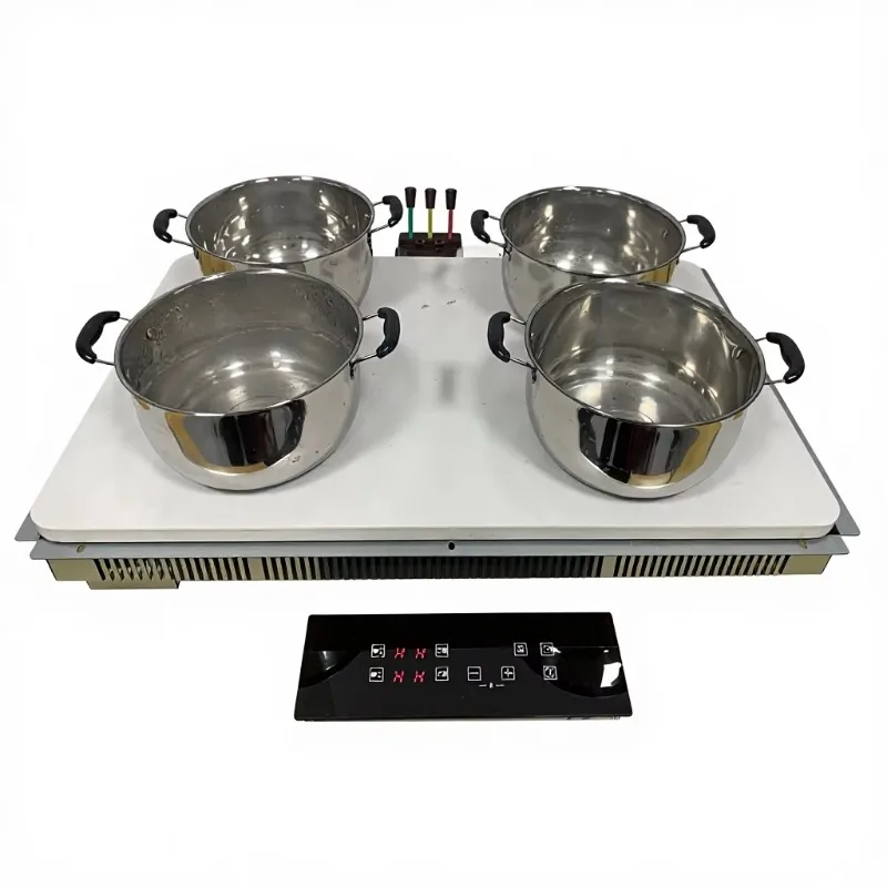 Airo 4-Burner Ceramic Induction Cooktop Built-In Electric Stove 9 Power Levels Touchpad Control Steam Boil Aluminum Alloy
