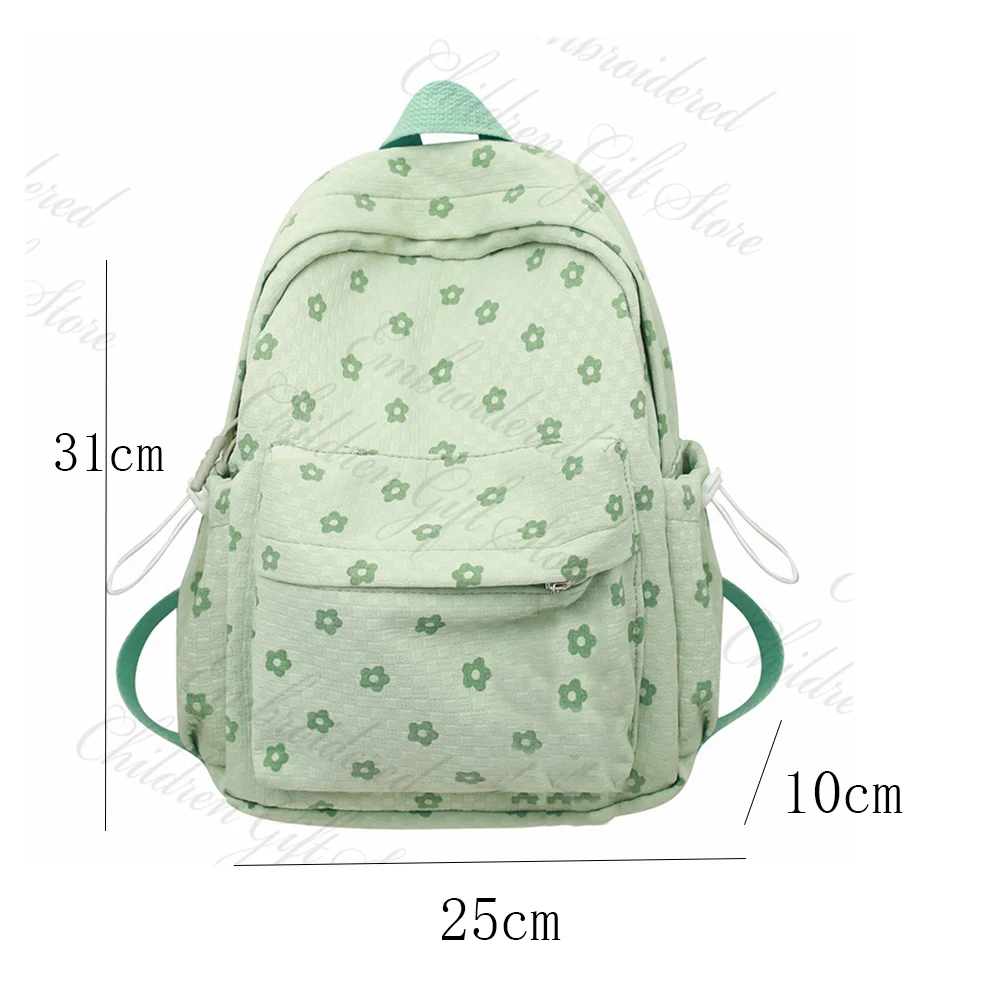 New Small Floral Backpack for Girls Personalized Name Fresh Student Schoolbags Custom Embroidery Name College Travel Backpacks