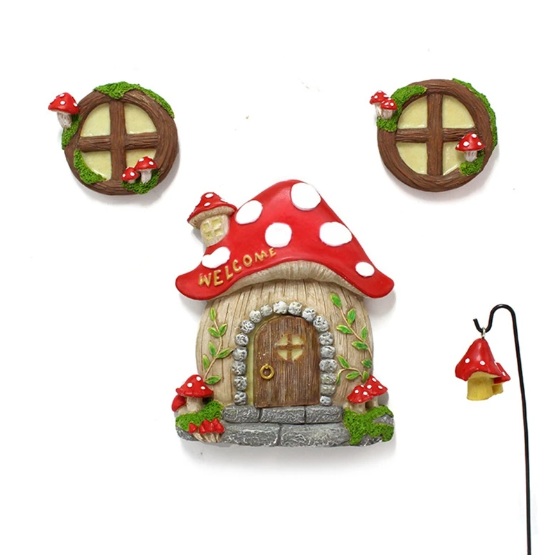 Fairy Door for Wall and Trees Glow in The Dark Miniature Fairy Garden Accessories Lawn Ornaments