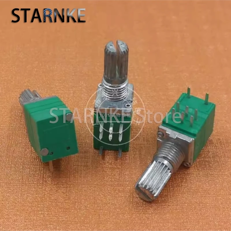 5PCS RK097GS 097 Type Volume Sealed Potentiometer B1K 2K 5K 10K 20K 50K 100K 500K Double With Switch 8 Pin Flower Shaft 15MM