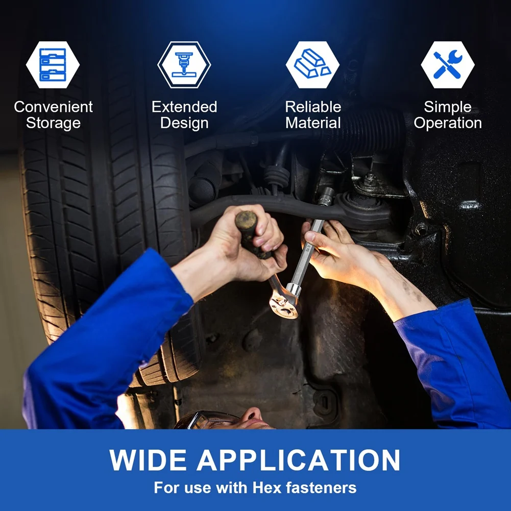 

Набор удлиненных шестигранных бит AUAU-20PCS, набор шестигранных головок с приводом 3/8 дюйма, SAE и метрические (1/8-7/16 дюймов, 3-12 мм)