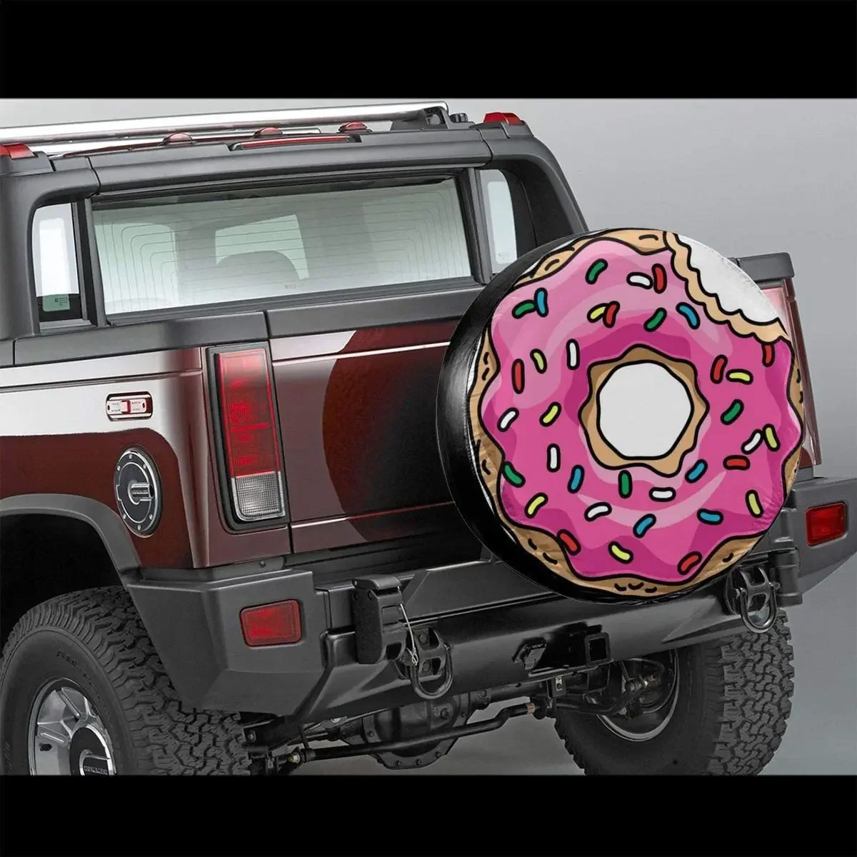 Delerain Colorful Bitten Donut Spare Tire Covers Waterproof Dust-Proof Spare Wheel Cover Universal Fit for , Trailer, RV, SU