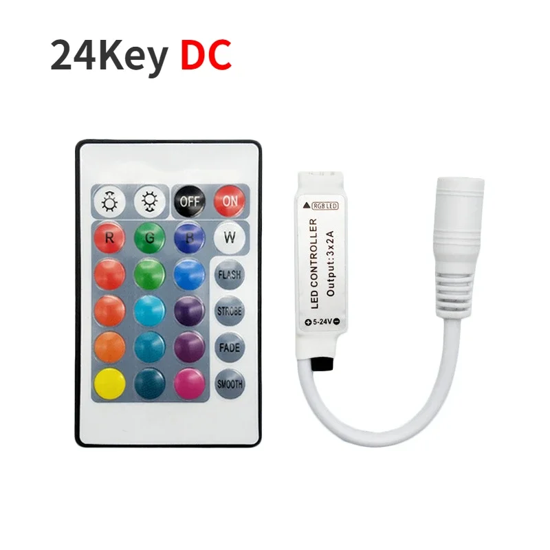 USB 24Key RGB LED Controller 5V 12V IR Remote RGB LED Dimmer USB Interface 4 Pin Apply to 2835 5050 3528 RGB Led Strip Light