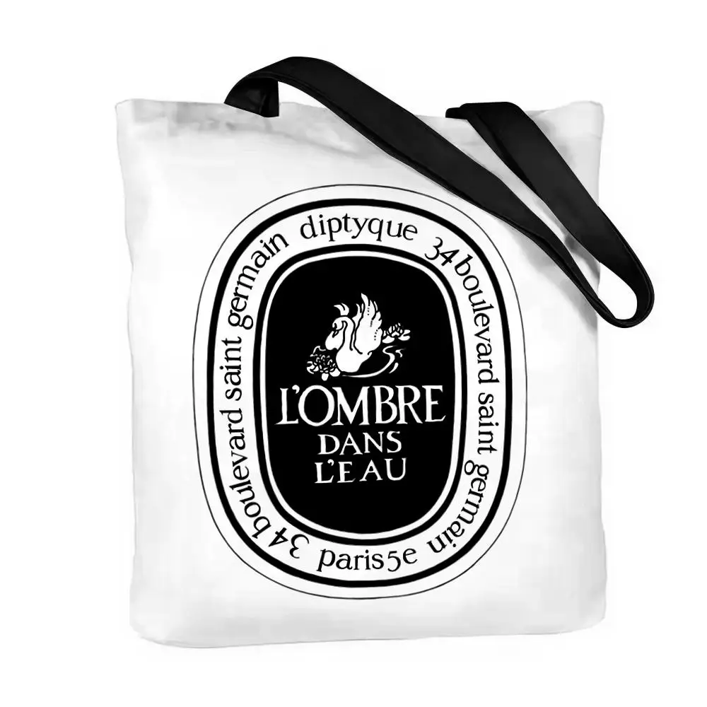 Luxury D-Diptyques Storage Bags Canvas Double-Sided Print Fashion Shoulder Tote Shopping Bag Gift Eco Handbags