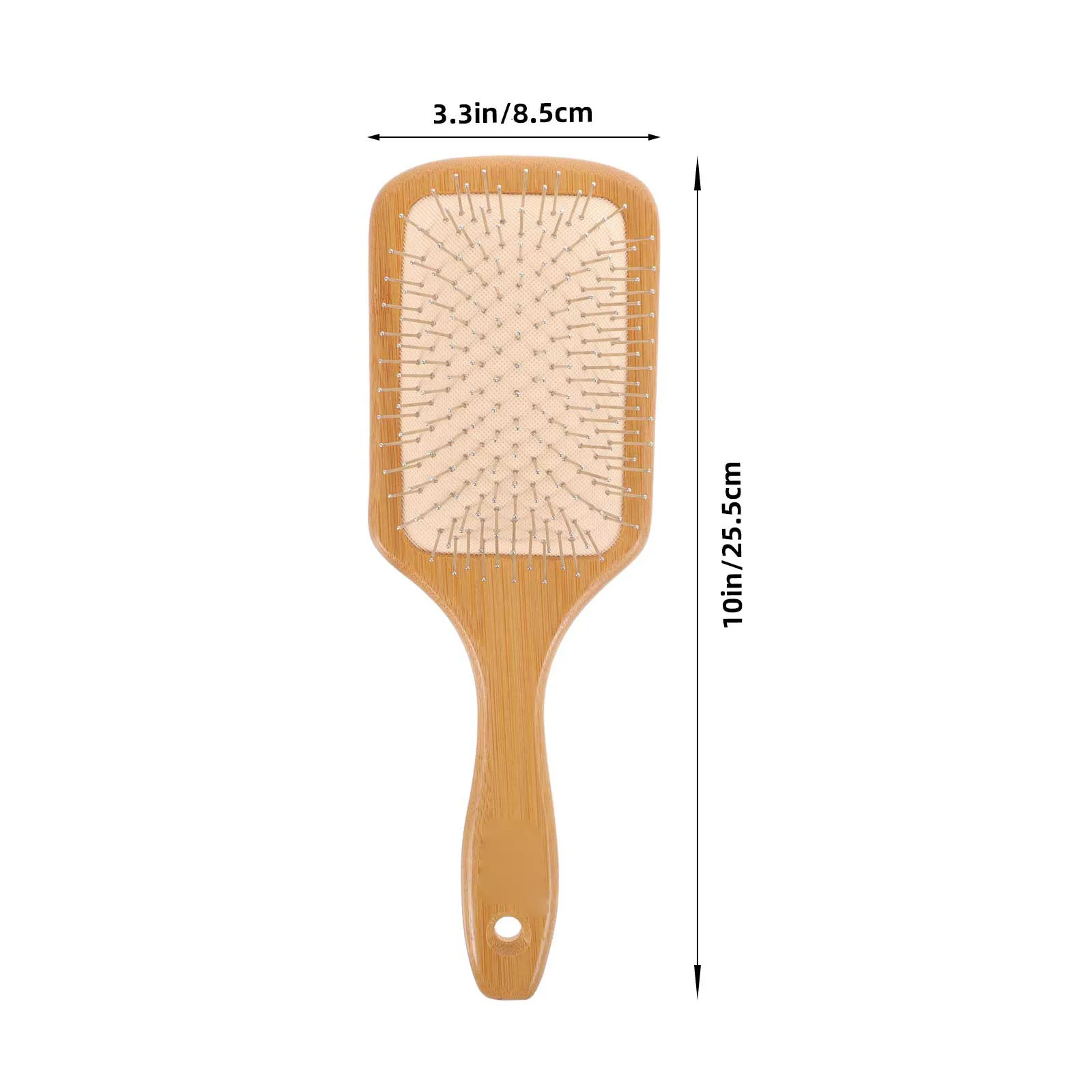 Stainless Steel Needle Comb with Bamboo Handle – Scalp Massaging Hair Brush, Lightweight & Portable