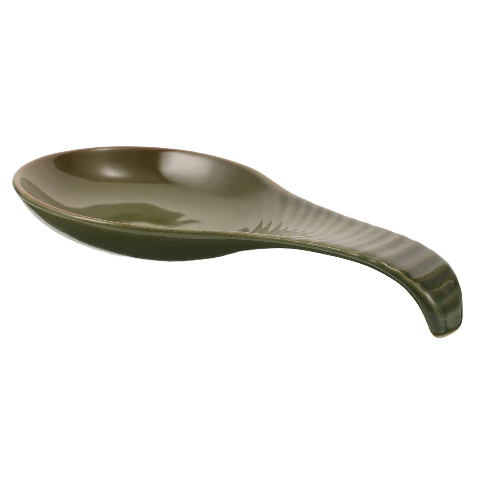 Ceramic Spoon Rest Heat Resistant Glaze Stove Top 9 Inch Kitchen Utensil Holder Cooking Spoon Ladle Rest Utensil Stand