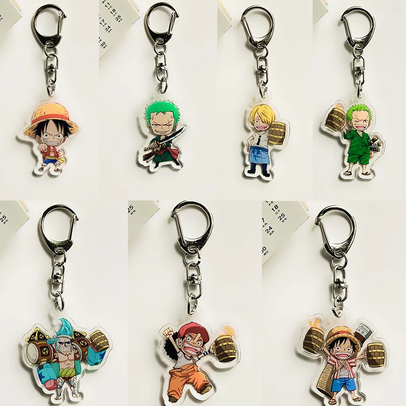 

Акриловые брелоки-подвески по аниме One Piece: Луффи, Солон, прозрачные, маленькие, декоративные, подарочные, 7 шт./набор