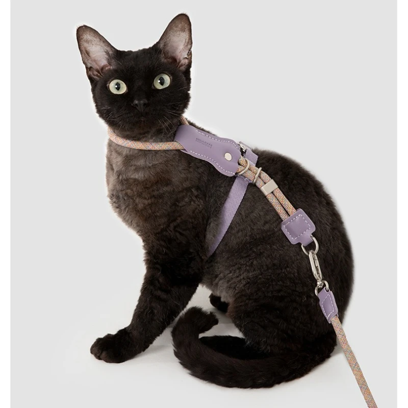 

Sliding Back Adjustment Cat Harness & Leash Set, Escape Proof H-Shape Breathable Lightweight for 8kg Cat