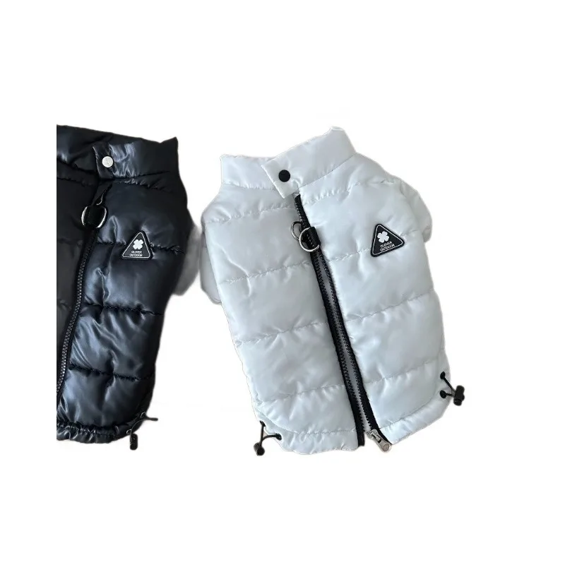 

Winter Dog Puffer Jacket Minimal Warm Down Coat With D Ring Leash Hole Zipper Two Legs Pet Clothes For Small Dogs Outdoor Travel