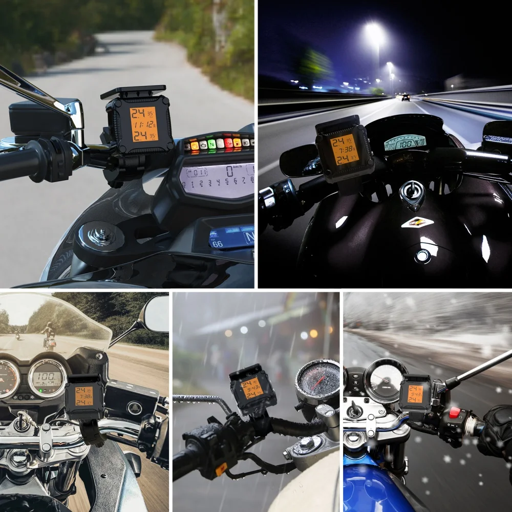 Motorbike Tire Pressure Monitor System Motor Tire Sensor Waterproof Motorcycle TPMS with Solar Charging