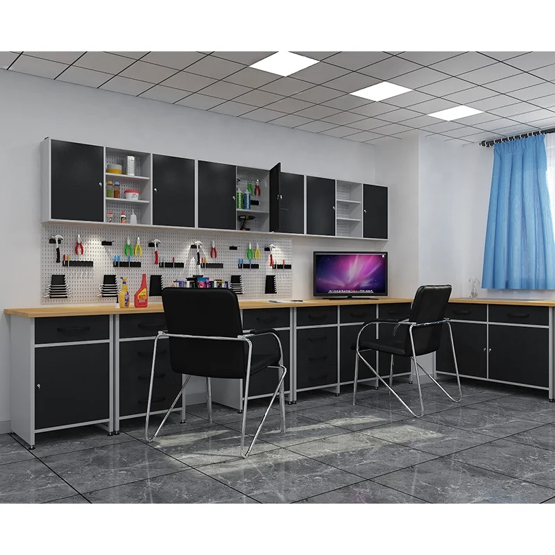 Hanging Tool Cabinet Wall-Mounted Metal Storage Cabinet for Workshop Garage Steel Locker Cabinet