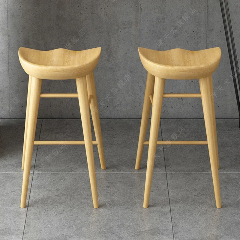 Silla de Bar de madera para terraza, silla de Bar minimalista impermeable para exteriores, escritorio de recepción, Cadeiras de cocina modernas nórdicas, artículos para el hogar