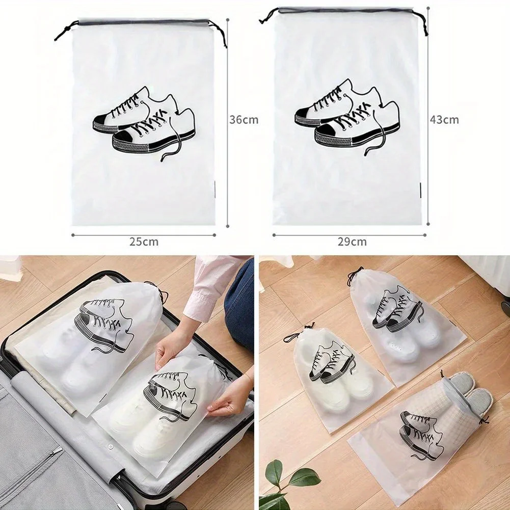 5pcs Shoes Storage Bags Drawstring Dust Bags Pouch Dustproof Cover Shoes Bags For Travel Shoes Drawstring Bag
