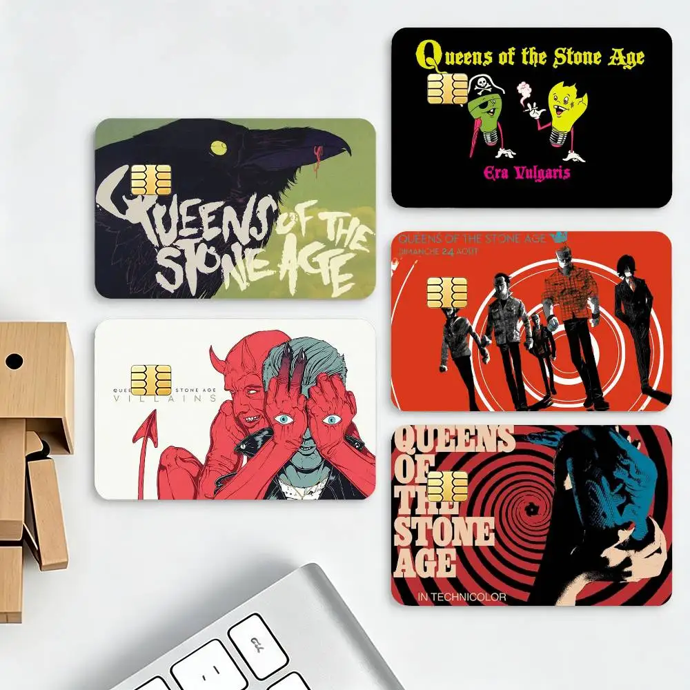 Q-Queens Of The Stone age HD Waterproof Credit Card Stickers Silicone Decals For Chip Game Cards Gift