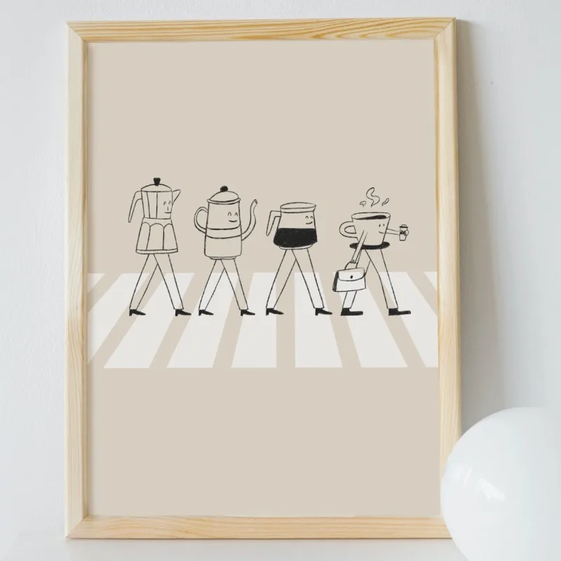 Modern The B-BBeatles Coffee Poster Music Abbey Road Album Canvas Painting Abstract Wall Art Cafe Living Room Home Decor Gift