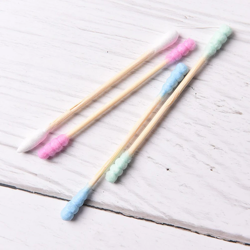 /Vly/Candy Color Double Headed Cotton Swabs Cotton Stick Makeup Tool 100pcs/Lot/Bag