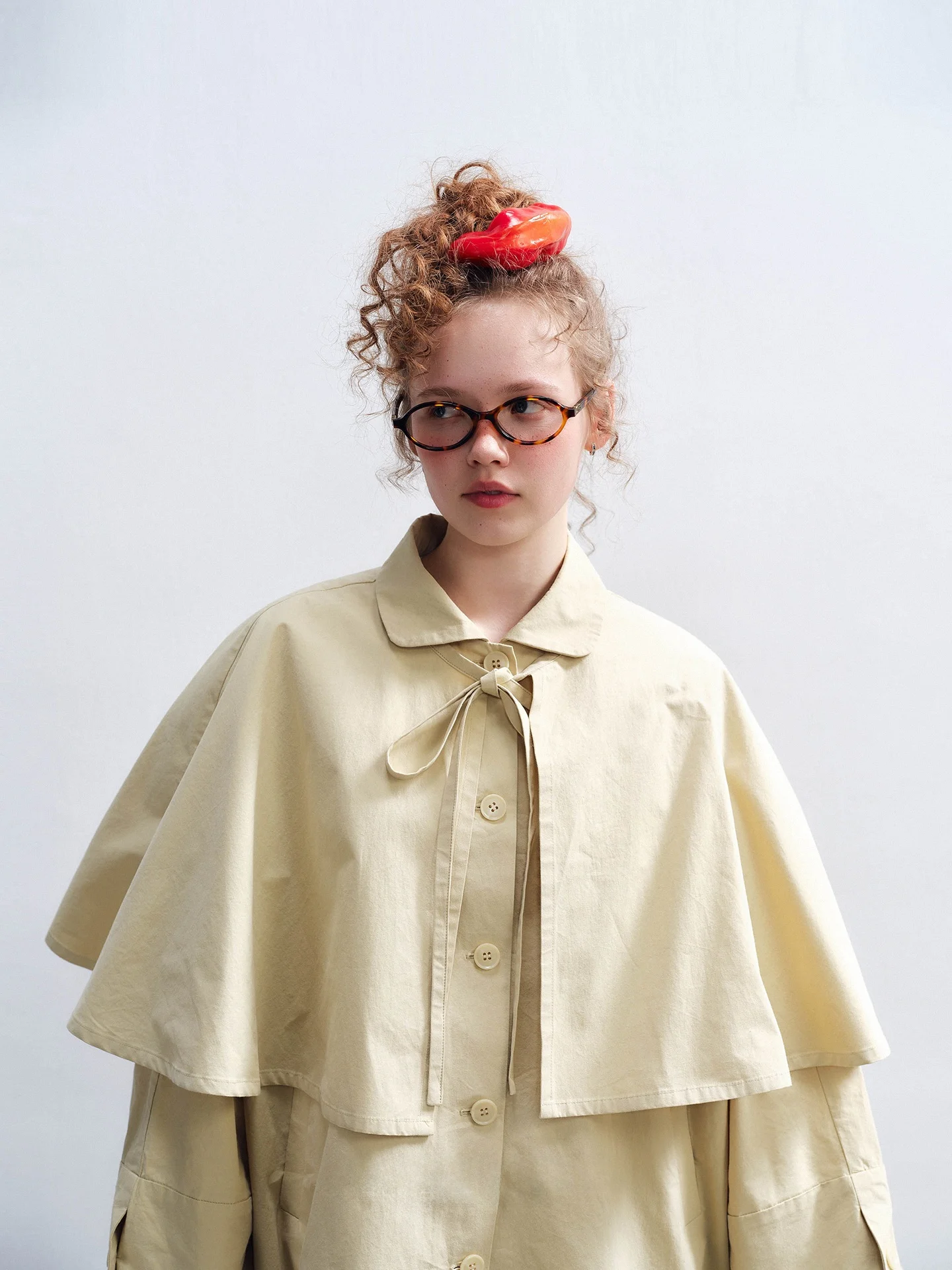 

Женская весенняя ветровка PIGGIE PIGGIE с ретро-воротником, короткая, со съемными элементами, 100% хлопок, с длинными рукавами, на одной пуговице